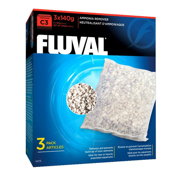 Fluval C3 Power Filter Ammonia Insert 3 Pack remover 015561140157