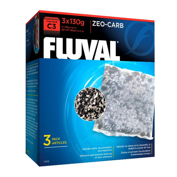 Fluval 14018 C3 Zeo-carb 3-pack power filter 3 pack  015561140188