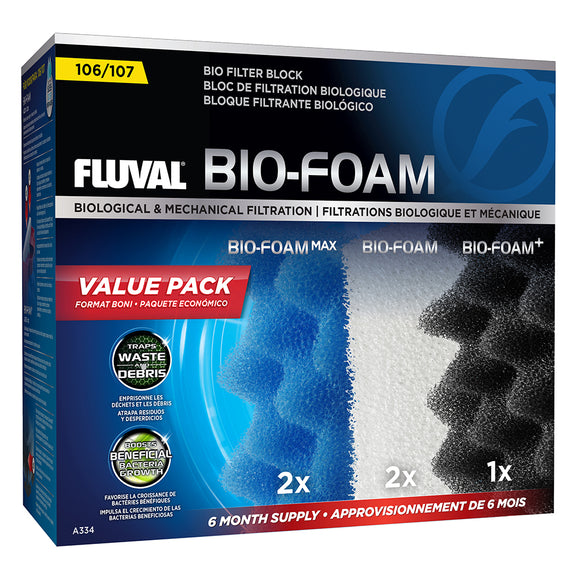 Fluval A334 Bio-foam bio foam value pack 106/107 106 107 A334 01556103343 canister filter bio filter block biological and mechanical filtration