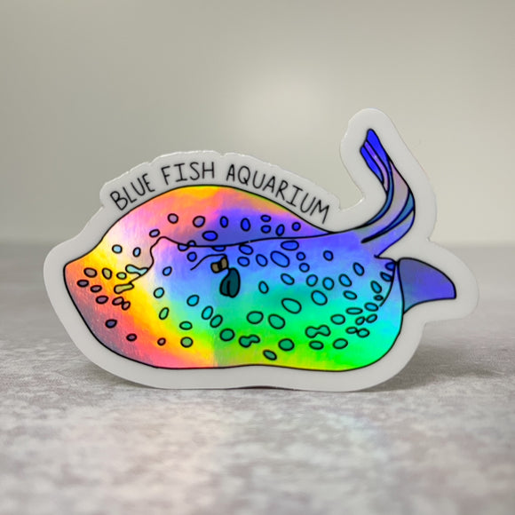 Holographic Blue Spotted Stingray Sticker
