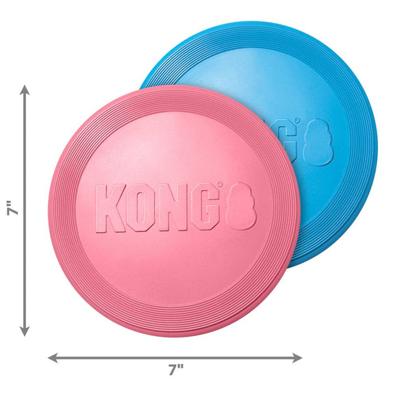 Kong Puppy Flyer Rubber Dog Toy - Pink or Blue KP15 baby disc frisbee 035585131160