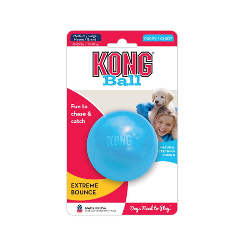 Kong Puppy Ball with Hole Dog Toy - Pink or Blue