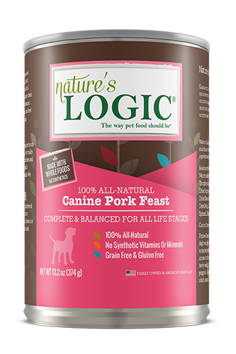 856243006527 Nature's Logic Canine Pork Feast Wet Food 13.2 oz