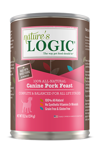 856243006527 Nature's Logic Canine Pork Feast Wet Food 13.2 oz