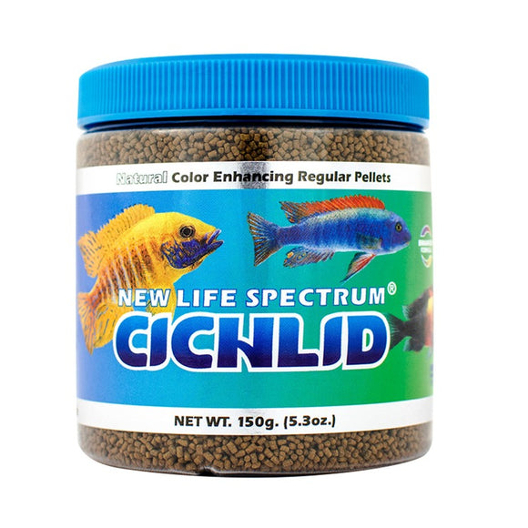 New Life Spectrum cichlid sinking Natural color enhancing naturox regular pellets 150g 5.3 oz 702124 817987021245