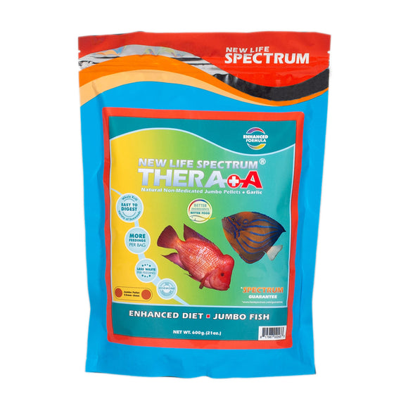 new life spectrum thera+a thera plus + a enhanced natural tropical fish diet pellets 600g 21 oz jumbo 8mm 7.5mm 817987022433 702243