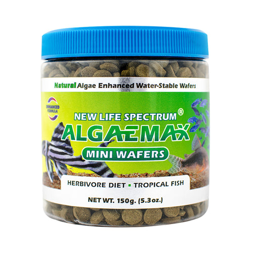 new life spectrum algaemax algae max mini wafers miniwafers herbivore diet 150g 5.3 oz 7.5mm 817987023546 702354