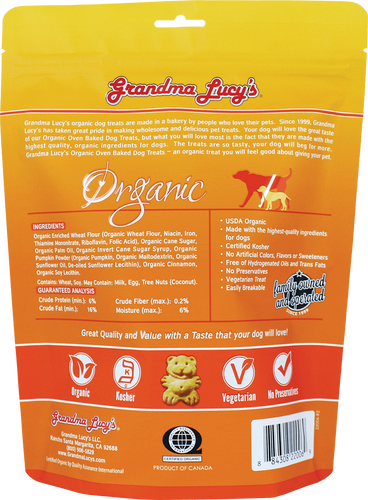 Grandma Lucy's Organic Oven Baked Pumpkin Dog Treats 14 oz
