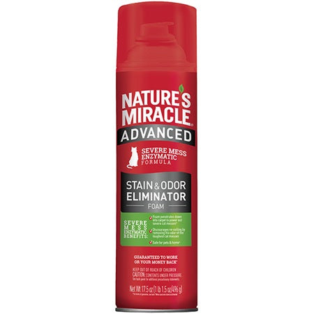 Nature's Miracle Cat Advanced Stain & Odor Remover Foam - 17.5 oz P96947 018065969927 cat pee urine 