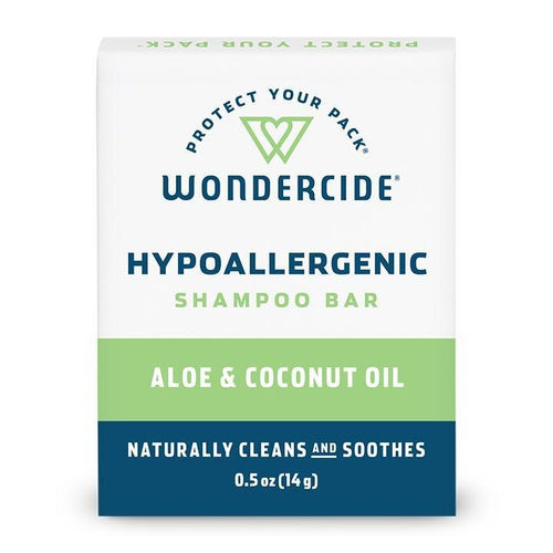 wondercide hypoallergenic shampoo bar with aloe and coconut naturally cleans and soothes 019962893728