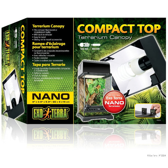 015561222242 PT2224 Exo Terra Compact Top Plastic Canopy for Nano 8 inch Terrariums