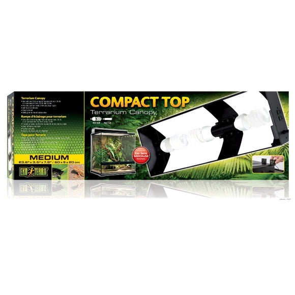 Exo Terra Compact Top Plastic Canopy for Medium 24 in Terrariums PT2227 Lights  015561222273