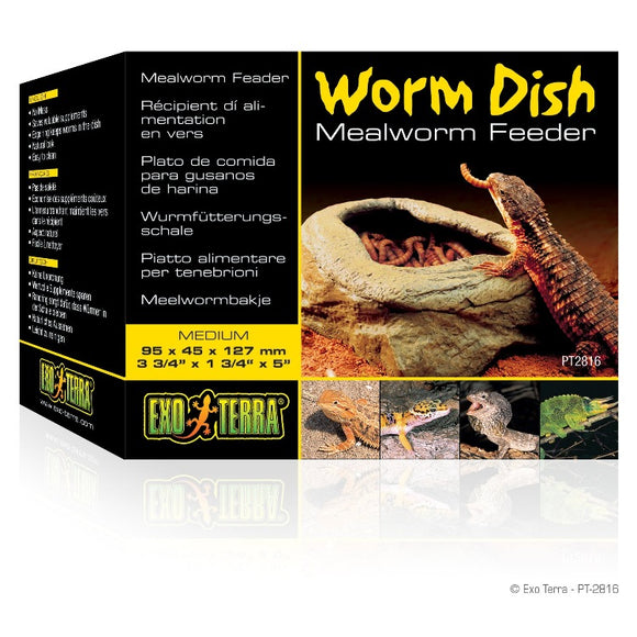 Exo Terra Mealworm Feeding Dish worm feeder mealworm buffalo buffaloworm PT2816  015561228084