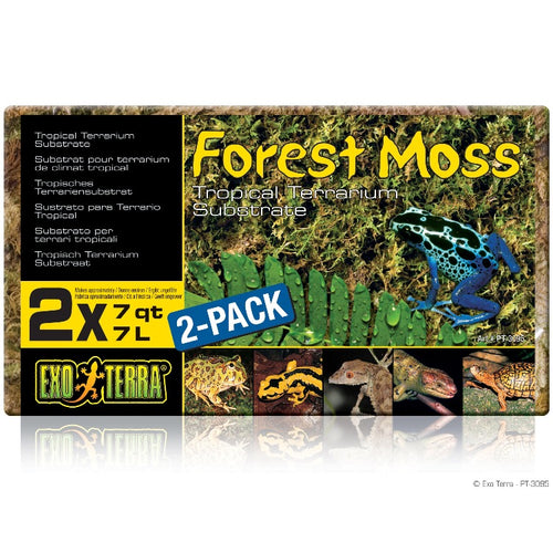 PT3095 015561230957 Exo Terra Forest PLume Moss 2 pack 7 qt brick tropical terrarium frog tank substrate