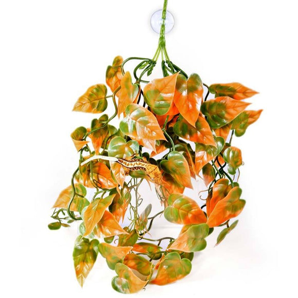 pangea reptile plants deluxe decor plastic  hanging plant 850005832485 orange