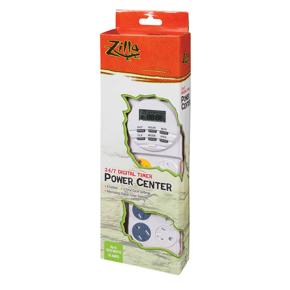 Zilla 24/7 digital timer power center powerstrip plugstrip strip power plug 096316680265  100111893