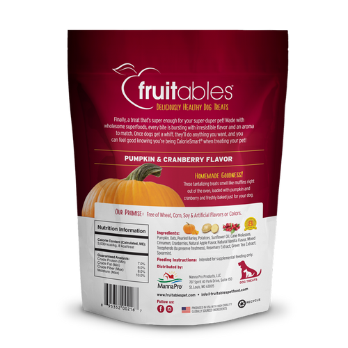 Fruitables Baked Pumpkin & Cranberry Dog Treats 7 oz