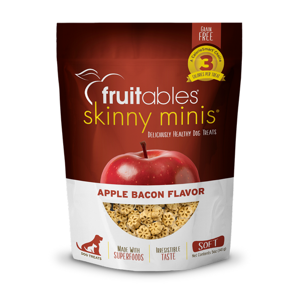 Fruitables Skinny Minis Soft Apple Bacon Dog Treats 5 oz  895352002389 044-2287 grain-free low calorie