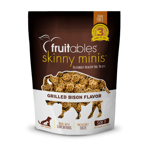 Fruitables Skinny Minis Soft Grilled Bison Dog Treats 5 oz  895352002471 Fruitable's 044-2478 grain-free