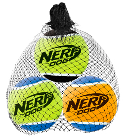 NERF DOG Squeak Tennis Balls Small 3pk