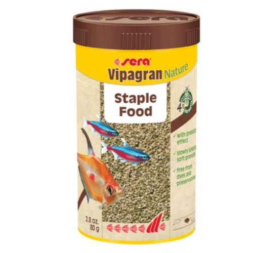 sera vipagran nature staple food 2.8 oz 250mL 80g prebiotic sinking 202 4001942002028 granules insect pellets small tiny