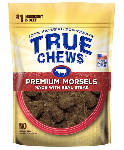 True Chews Premium Morsels Real Steak Dog Treats 10 ounce oz tyson pet products  031400075855