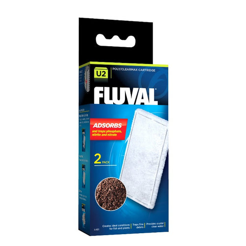 015561104814 A-481 A481 Fluval U2 Underwater Filter Poly Clearmax Cartridge - 2 Pack poly/clearmax