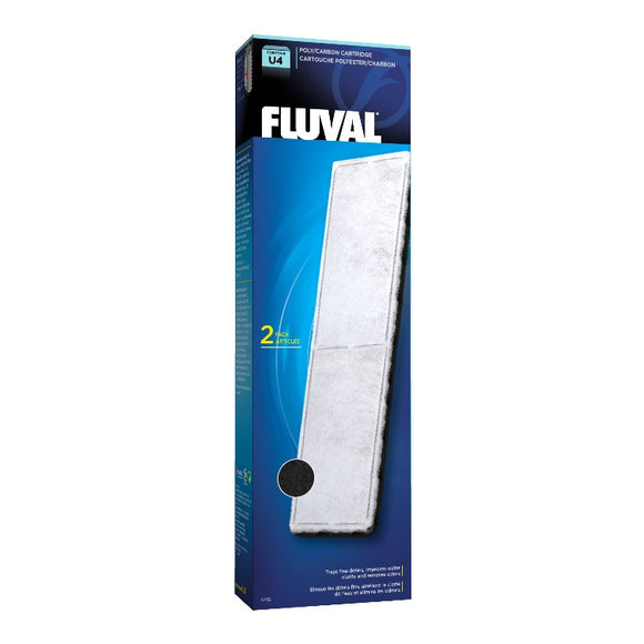 Fluval U4 Underwater Filter Poly Carbon Cartridge - 2 Pack charcoal A-492 A492 015561104920