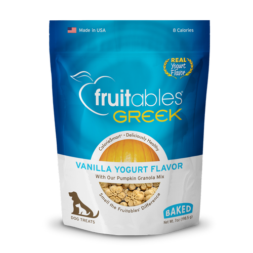 044-2577 Fruitables Baked Greek Vanilla Yogurt Dog Treats 7 oz low calorie grain-free free grain  895352002570