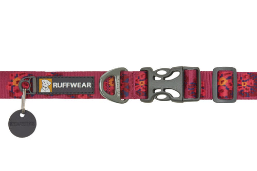 Ruffwear Flat Out Collar Alpenglow Burst Buckle V-Ring Attachment Connection
