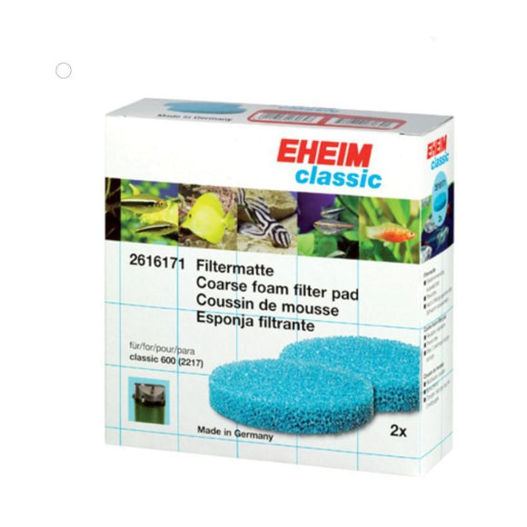 720686260641 2616171 Eheim classic 600 Blue Coarse Foam Filter Pads, 2 Pack box piece