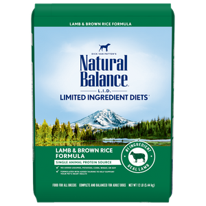 Natural Balance LID Limited Ingredient Lamb and Brown Rice 723633014465 24 lbs lb pounds