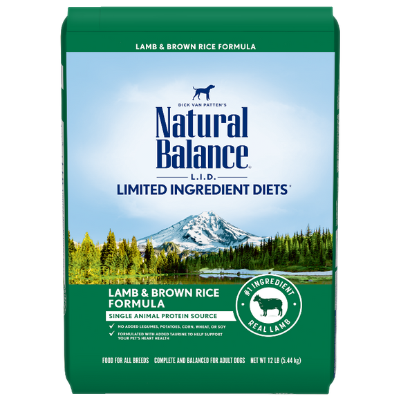 Natural Balance LID Limited Ingredient Lamb and Brown Rice 723633014465 24 lbs lb pounds