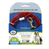 Four Paws Walk-About Tie-Out Cable Medium Weight steel dog canine 20 ft 045663856205 tie out up