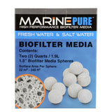 MARINEPURE Ceramic High Performance Biofilter Media - 1.5" Spheres  857246002004 900102 2 quarts  two qt small box balls round