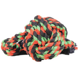 Mammoth Flossy Chews Monkey Fist Ball with Rope Ends Multi-Color
