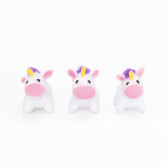 ZippyPaws Miniz Unicorns 3 Pack Plush Dog Toys
