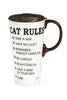 Decorative Travel Mug: Cat Rules