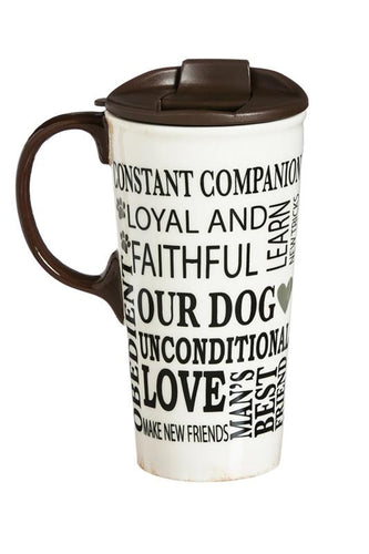 Decorative Travel Mug: Dog Rules