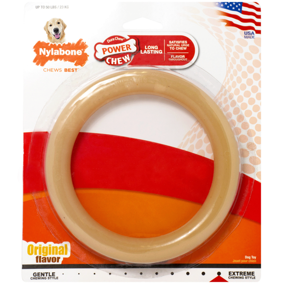 Nylabone Power Chew Textured Dog Ring Toy n204p 018214552048 giant large original flavor