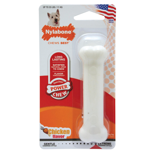 Nylabone DuraChew Power Chew Chicken Flavor Bone Toy Dog NCF102P 018214778110 Small Regular