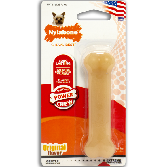 petite x-small extra small np101p 018214001010 Nylabone DuraChew Power Chew Original Flavor Bone Dog Toy