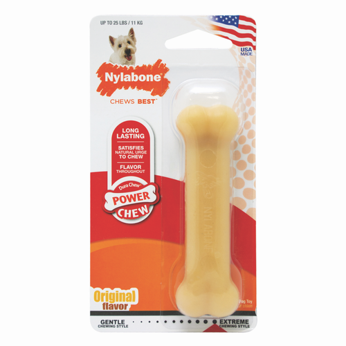 regular small nr102p 018214001027 Nylabone DuraChew Power Chew Original Flavor Bone Dog Toy