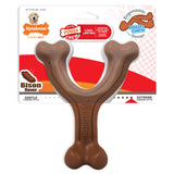 Nylabone Ergonomic Hold & Chew Power Chew Bison Flavor Wishbone Toy dog nwb314p 018214843887 large giant
