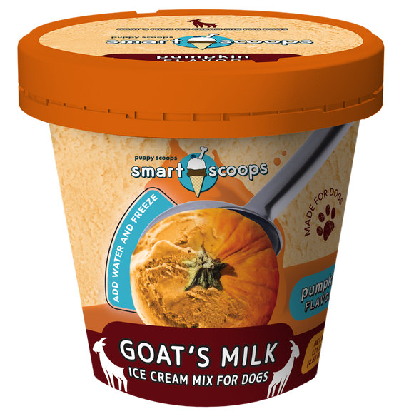 puppy cake puppy scoops smart scoops goats goat's milk pumpkin ice cream mix dog treat 16 oz ounce 173022010 41699259 641676992598