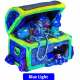 glofish blue light glowing treasure chest 20963 20963-00 046798290636 ornament