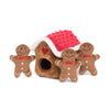 zippy paws holiday burrow gingerbread house plush dog toy zp675 818786016753