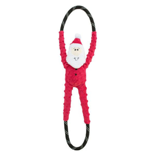 zippy paws holiday ropetugz rope tugs santa plush dog toy 818786016784 zp678